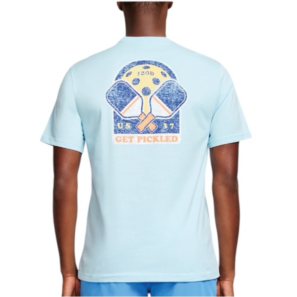 NWT IZOD Saltwater Soft Wash Short Sleeve Graphic T-Shirt "PICKLEBALL"